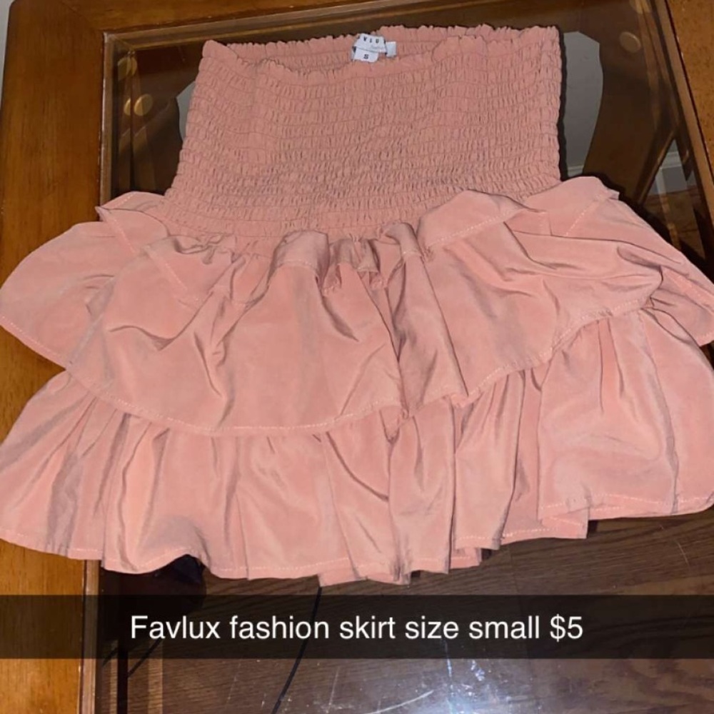 FAVLUX Pink Smocked Bubble Mini Skirt